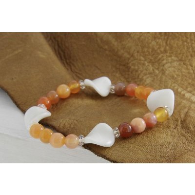 画像4: カーネリアン×シンセイチックアゲートブレスレット