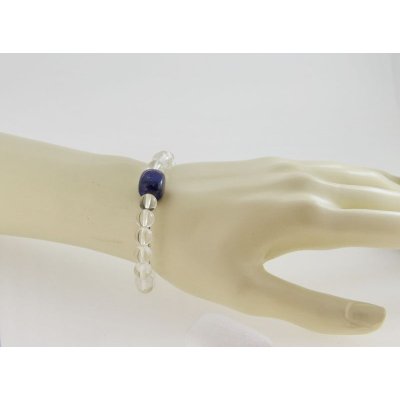 画像4: ラピスラズリタンブル×水晶 ブレスレット