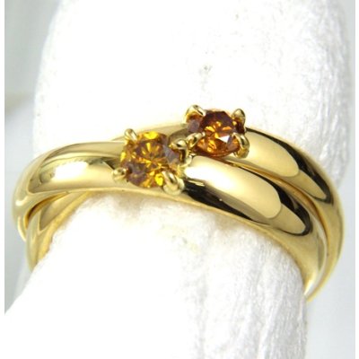 画像4: K18カラーダイヤ二連リング制作