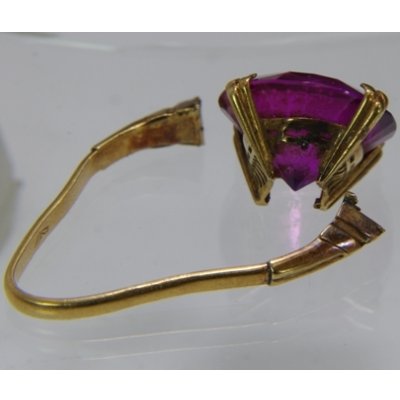 画像9: K18赤紫色石リングをペンダントにカスタマイズ