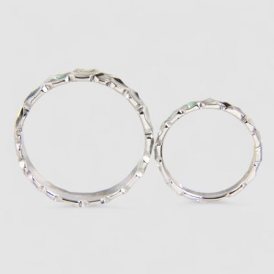 画像5: 【オーダー制作例】シルバー製の鎚目(つちめ)ペアリング