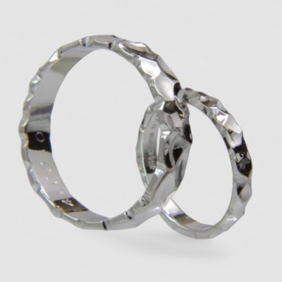 画像4: 【オーダー制作例】シルバー製の鎚目(つちめ)ペアリング