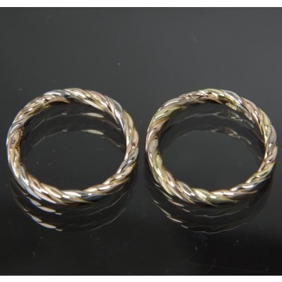 画像7: K18スリーカラーロープリングのサイズ直し