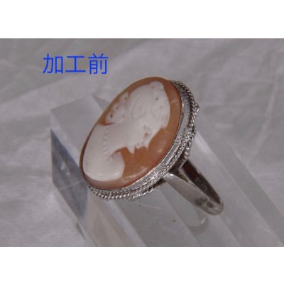 画像7: シルバー枠のカメオリングを金メッキ加工