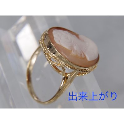 画像4: シルバー枠のカメオリングを金メッキ加工