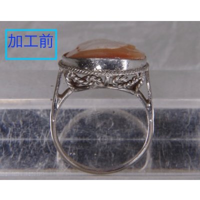 画像8: シルバー枠のカメオリングを金メッキ加工