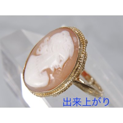 画像5: シルバー枠のカメオリングを金メッキ加工