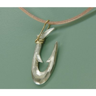 画像11: シルバー/K18 縄文釣り針 大