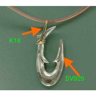 画像12: シルバー/K18 縄文釣り針 大