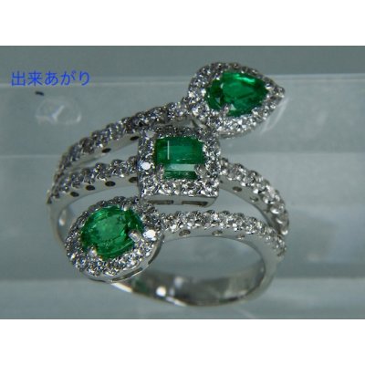 画像1: プラチナエメラルドリングのサイズ直し