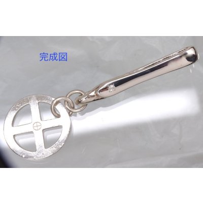 画像2: 【カスタム】シルバーベルトフックにダイヤモンドを留める