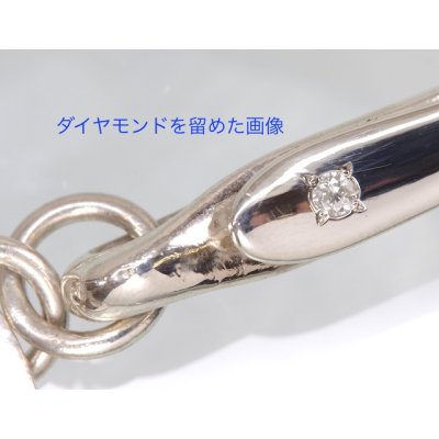 画像1: 【カスタム】シルバーベルトフックにダイヤモンドを留める