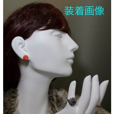 画像10: K18サンゴダイヤ入りオリジナルデザインピアス