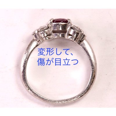 画像8: プラチナ・ルビーリングメレダイヤ1P石合わせおよび石留め