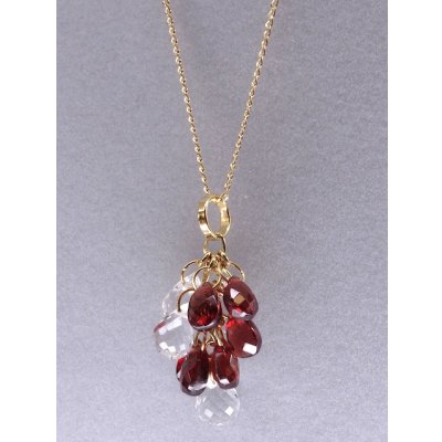 画像8: K18ガーネット×水晶ブリオレットカットネックレス