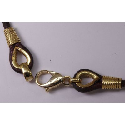 画像2: ブルガリ ホロスコープ 星座 コンビ ブラウン レザー K18ゴールドネックレスバネ交換