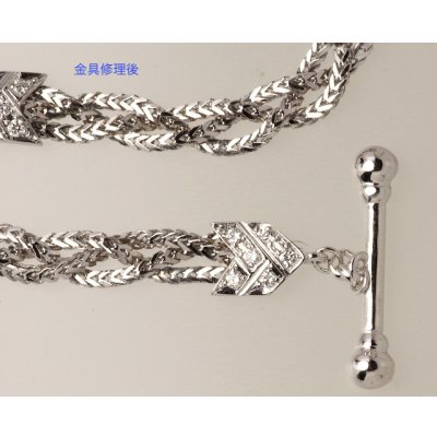 画像2: ★ホワイトゴールドダイヤ入りブレスレットの金具修理★