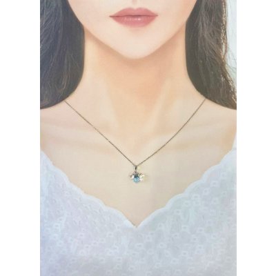 画像8: Pt900/K18WGブルートパーズ×水晶ブリオレットカットネックレス