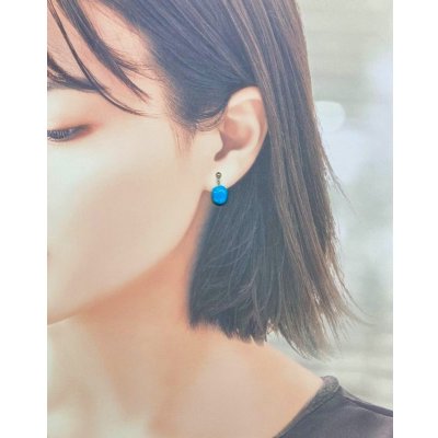 画像5: K18WGアリゾナターコイズタンブル　ピアス