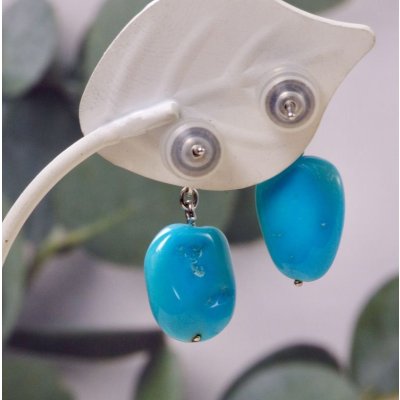 画像3: K18WGアリゾナターコイズタンブル　ピアス