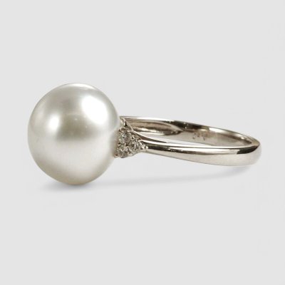 画像2: Pt900白蝶パールダイヤリング