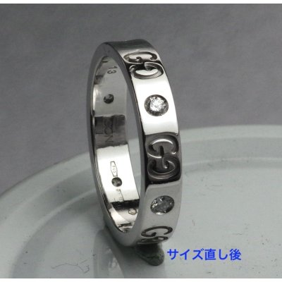 画像2: 【修理】グッチ(Gucci)アイコンリングダイヤ5pのサイズ直し