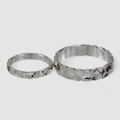 画像3: 【オーダー制作例】シルバー製の鎚目(つちめ)ペアリング