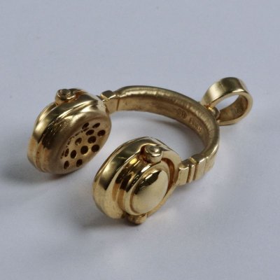 画像3: ★再入荷★SV925ヘッドホンペンダントトップ ゴールドメッキ