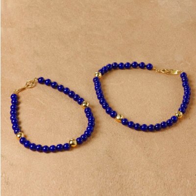 画像3: K18ボール入ラピスラズリ(アフガニスタン産)ブレスレット  12月誕生石