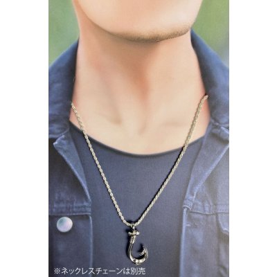 画像10: シルバーフィッシュフックペンダントトップ Lサイズ