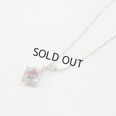 画像8: Pt900/K18WG ルビー・ダイヤ入りペンダントネックレス