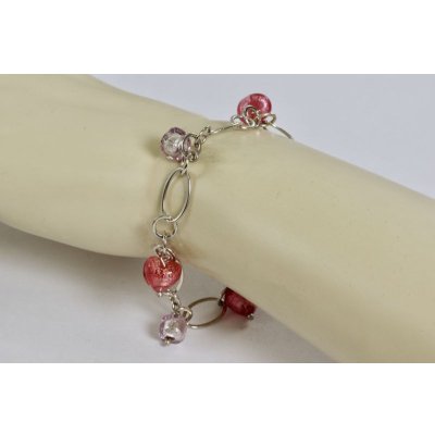 画像4: 【50%OFF】 SV925ブレスレット ベネチアンガラス ピンク