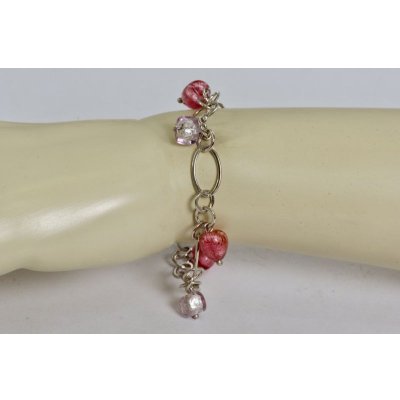 画像3: 【50%OFF】 SV925ブレスレット ベネチアンガラス ピンク