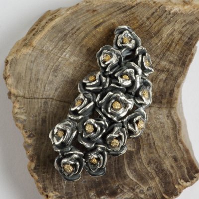 画像8: SV925重厚ローズ×K18 ペンダントトップ