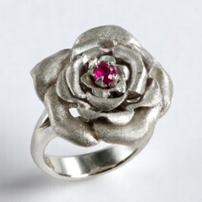 画像1: SV925/ルビー ローズリング