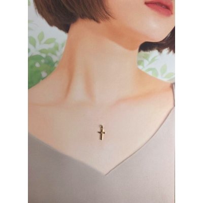 画像8: K18ダイヤ入りクロスペンダント