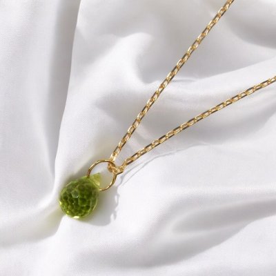 画像1: K10ネックレス ペリドットペンダント