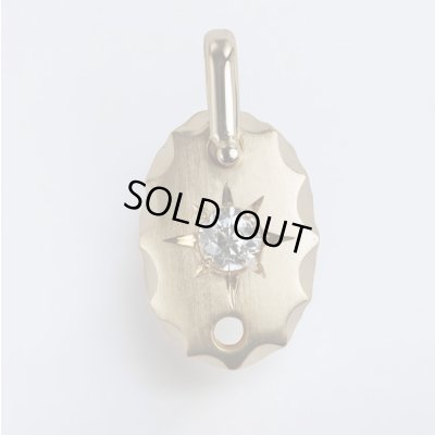 画像1: K18ダイヤモンド（0.468ct）入りプレートペンダント