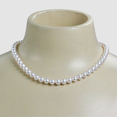 画像1: ★真珠てりクロス付き★アコヤパールネックレス