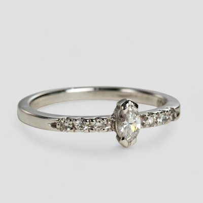 画像2: Pt900マーキスダイヤモンドリング