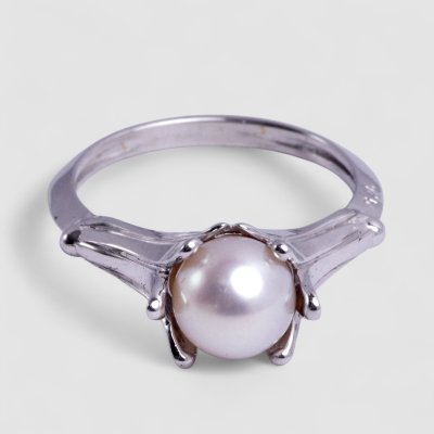 画像5: SV925 アコヤパール×百合モチーフリング