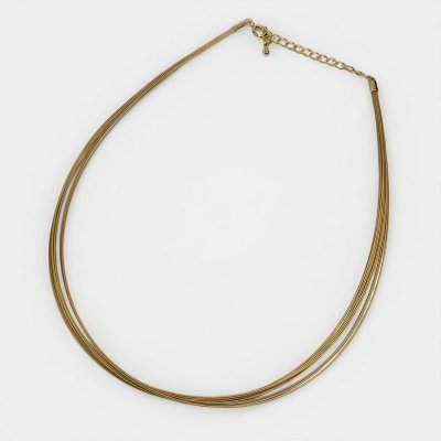 画像1: 【取り寄せ商品】12連ワイヤーネックレス（遠州茶×ゴールド）