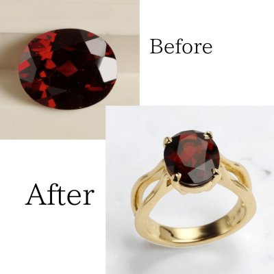 画像1: 【オーダー例】K18ガーネットリング制作