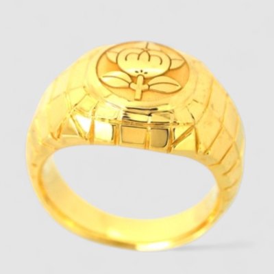 画像2: 【オーダー例】18金家紋入り印台風リング製作