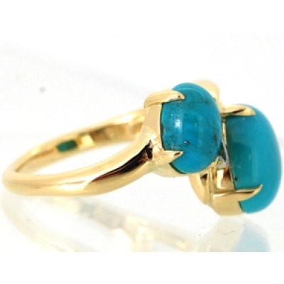 画像6: K18ターコイズ（トルコ石）2個入りリングオーダー制作