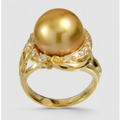 画像3: 【オーダー例】ゴールドパールの指輪｜K18YG × 南洋白蝶ゴールド13mm