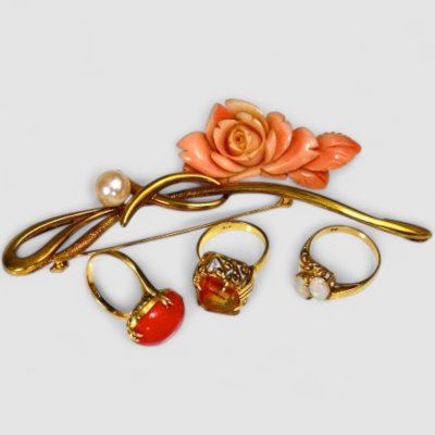 画像5: 【オーダー制作例】K18珊瑚帯留め制作