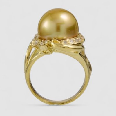 画像6: 【オーダー例】ゴールドパールの指輪｜K18YG × 南洋白蝶ゴールド13mm