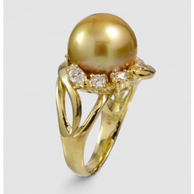 画像4: 【オーダー例】ゴールドパールの指輪｜K18YG × 南洋白蝶ゴールド13mm