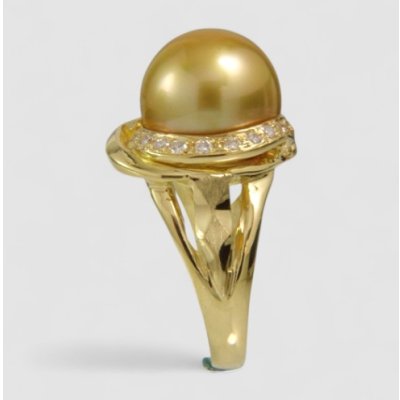 画像5: 【オーダー例】ゴールドパールの指輪｜K18YG × 南洋白蝶ゴールド13mm